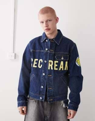 Ice Cream Cowboy Denim Trucker Jacket In Indigo